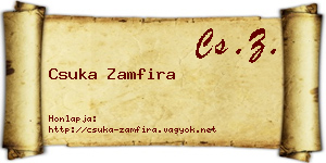 Csuka Zamfira névjegykártya